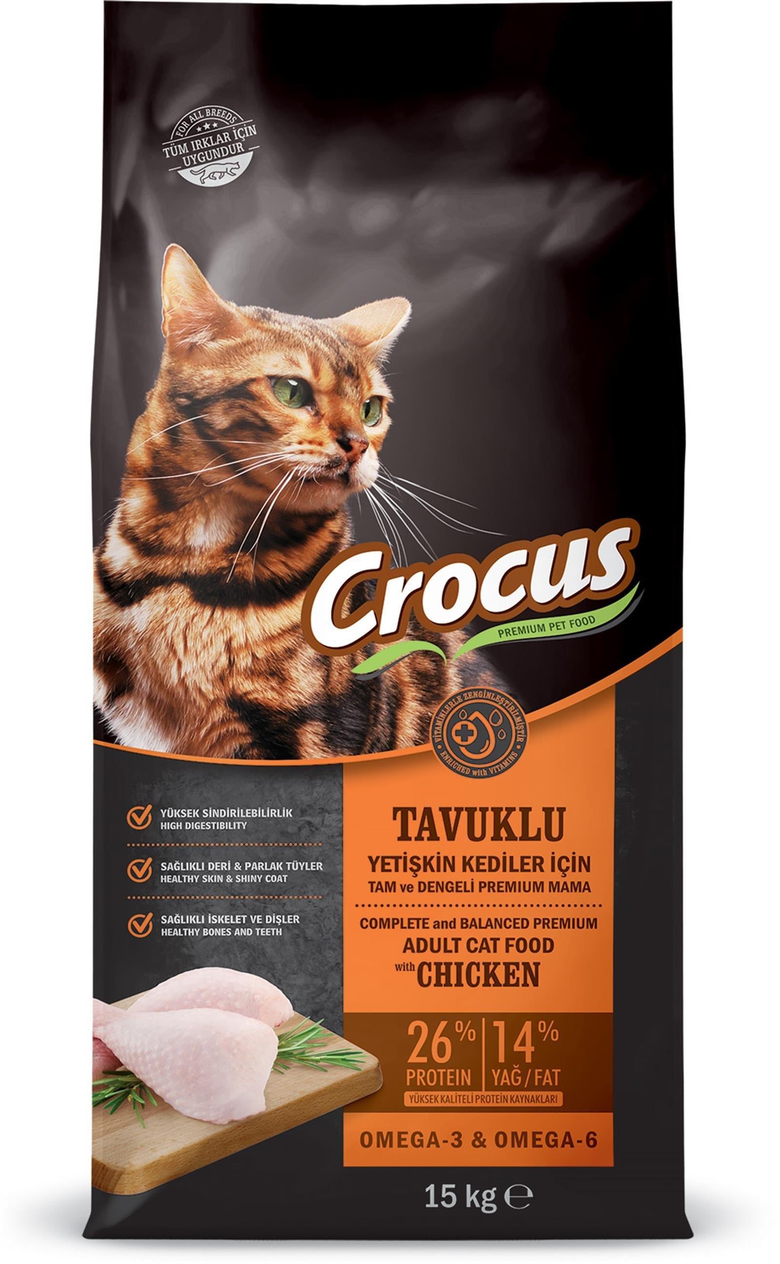 CROCUS YETİŞKİN KEDİ MAMASI 15 KG TAVUK