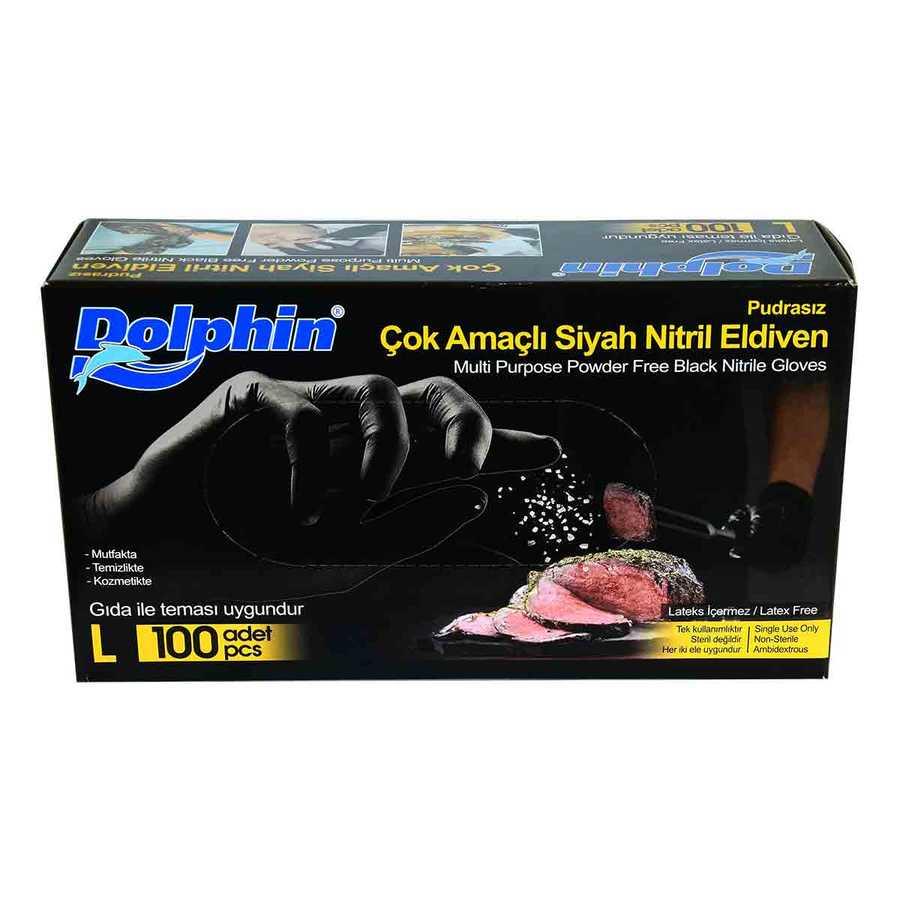 DOLPHİN NİTRİL PUDRASIZ ELDİVEN SYH L 100 LÜ 