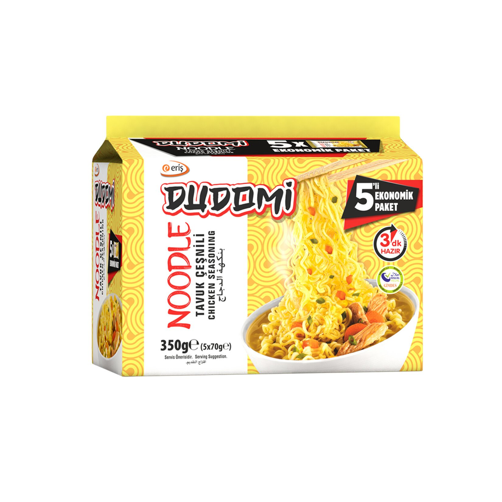 DUDOMİ NOODLE 350 GR TAVUK ÇEŞNİLİ 5 Lİ
