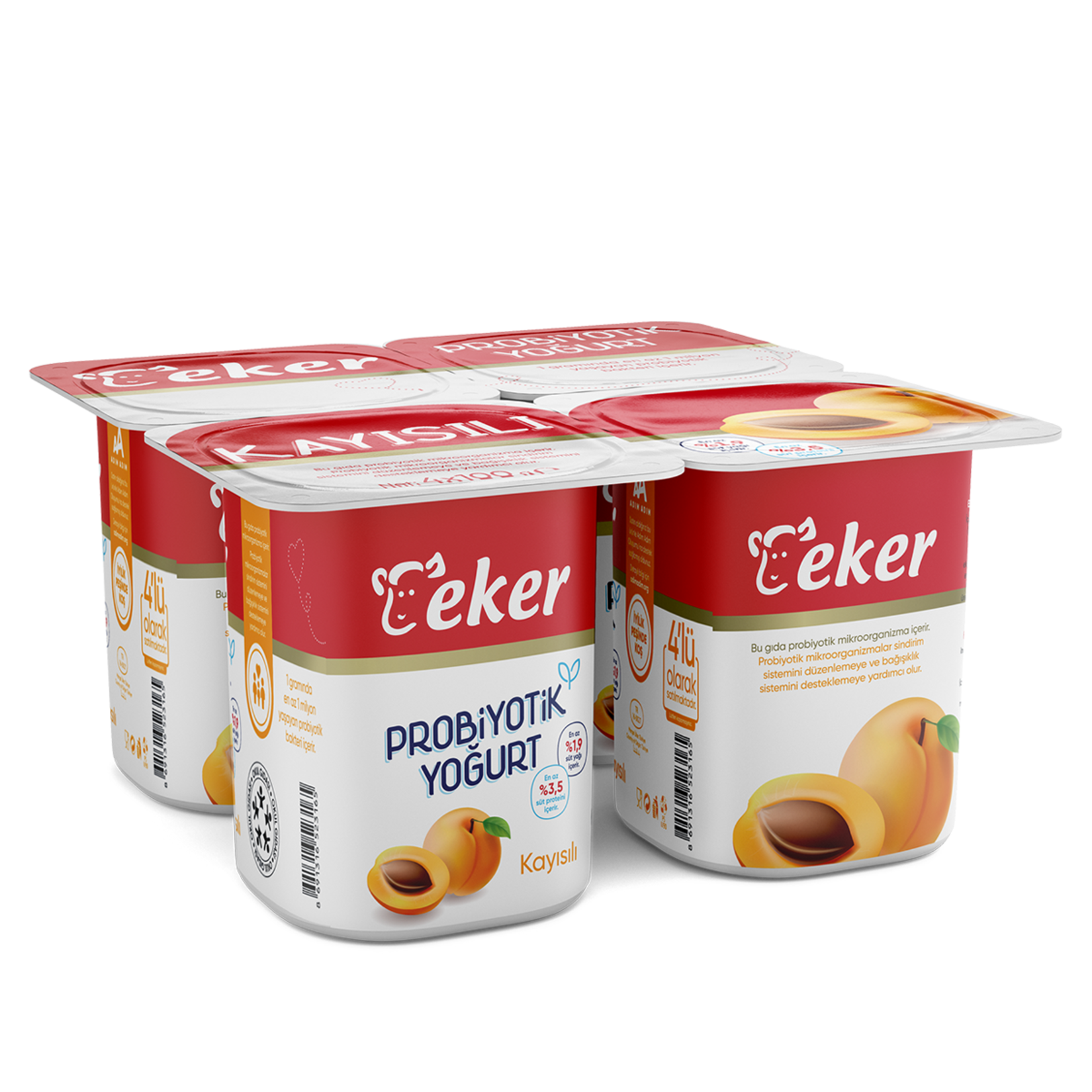 EKER PRO. YOĞURT 4X100GR KAYISI