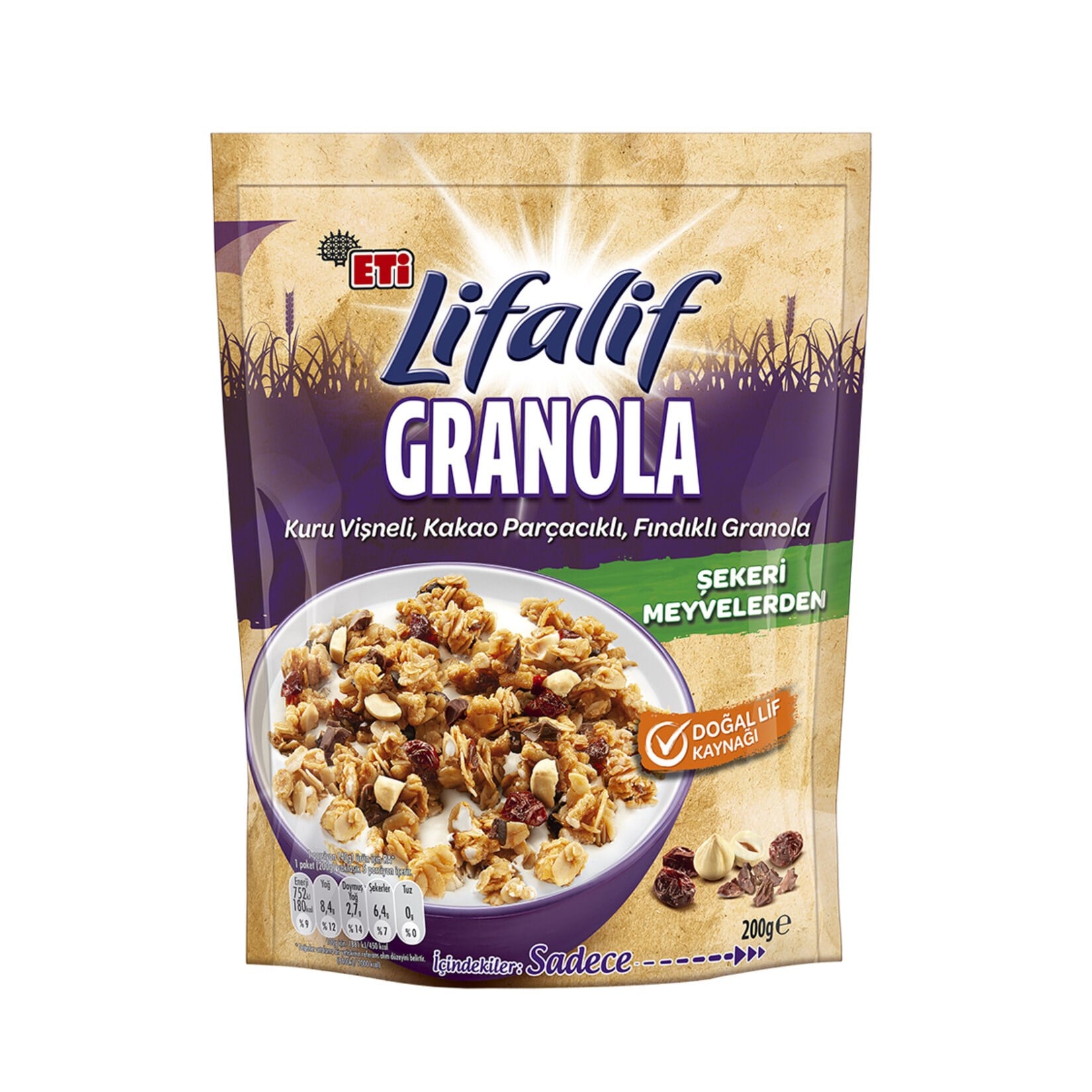 ETİ LİFALİF GRANOLA 200GR VİŞ-KAKAO-FIN.