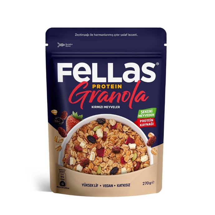 FELLAS VEGAN PRO. GRANOLA 270GR KIRIZI MEY.