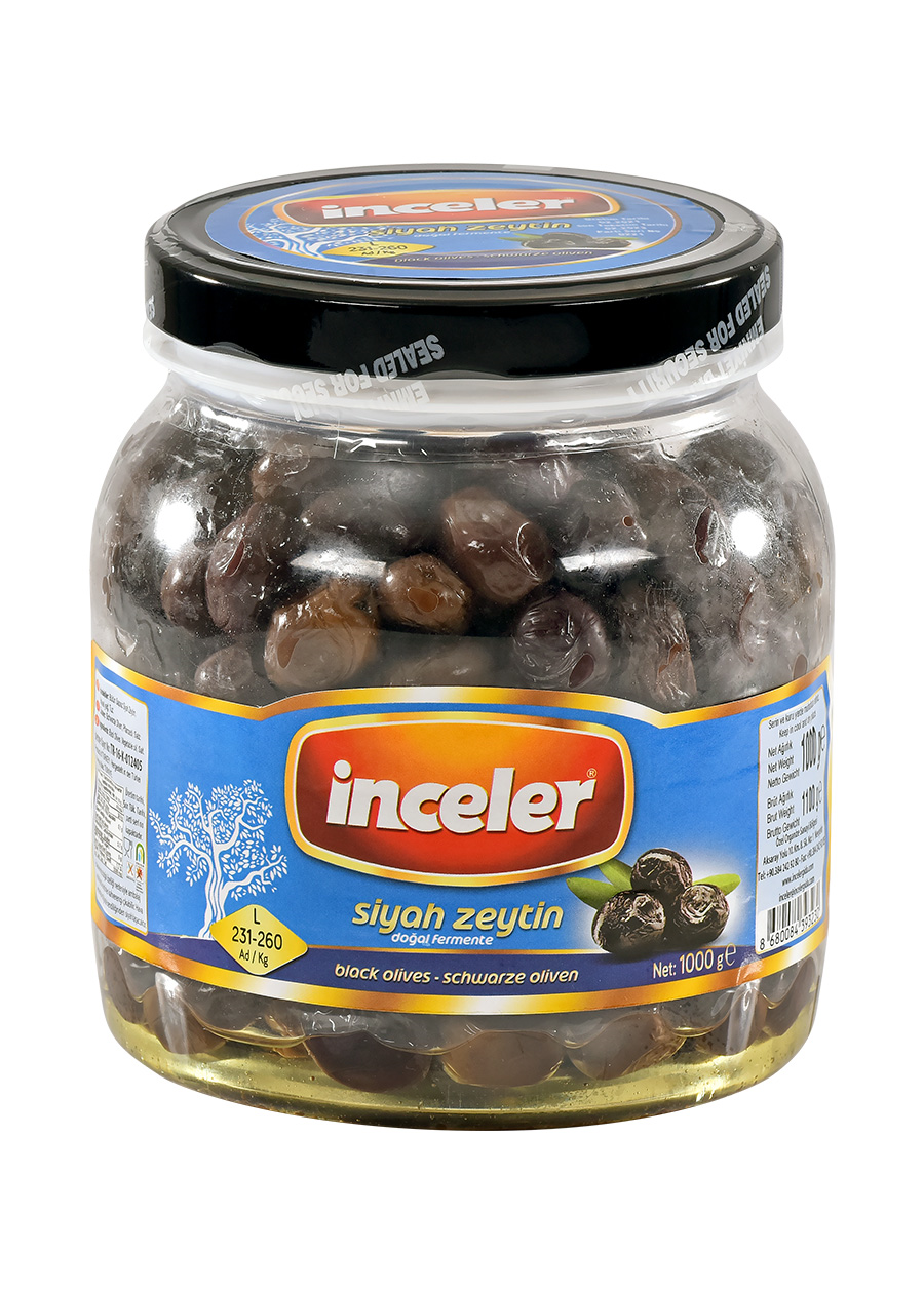 İNCELER SİYAH ZEYTİN 1000GR PET 231-260 L