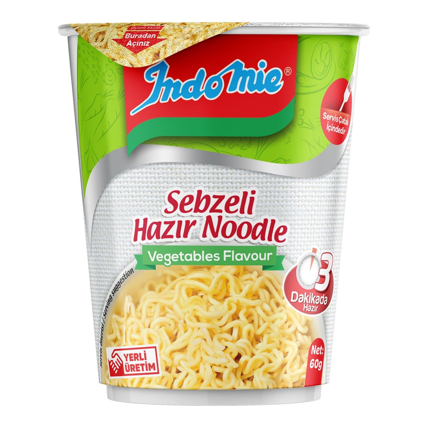 INDOMİE BARDAK 60 GR SEBZE ÇEŞNİLİ 