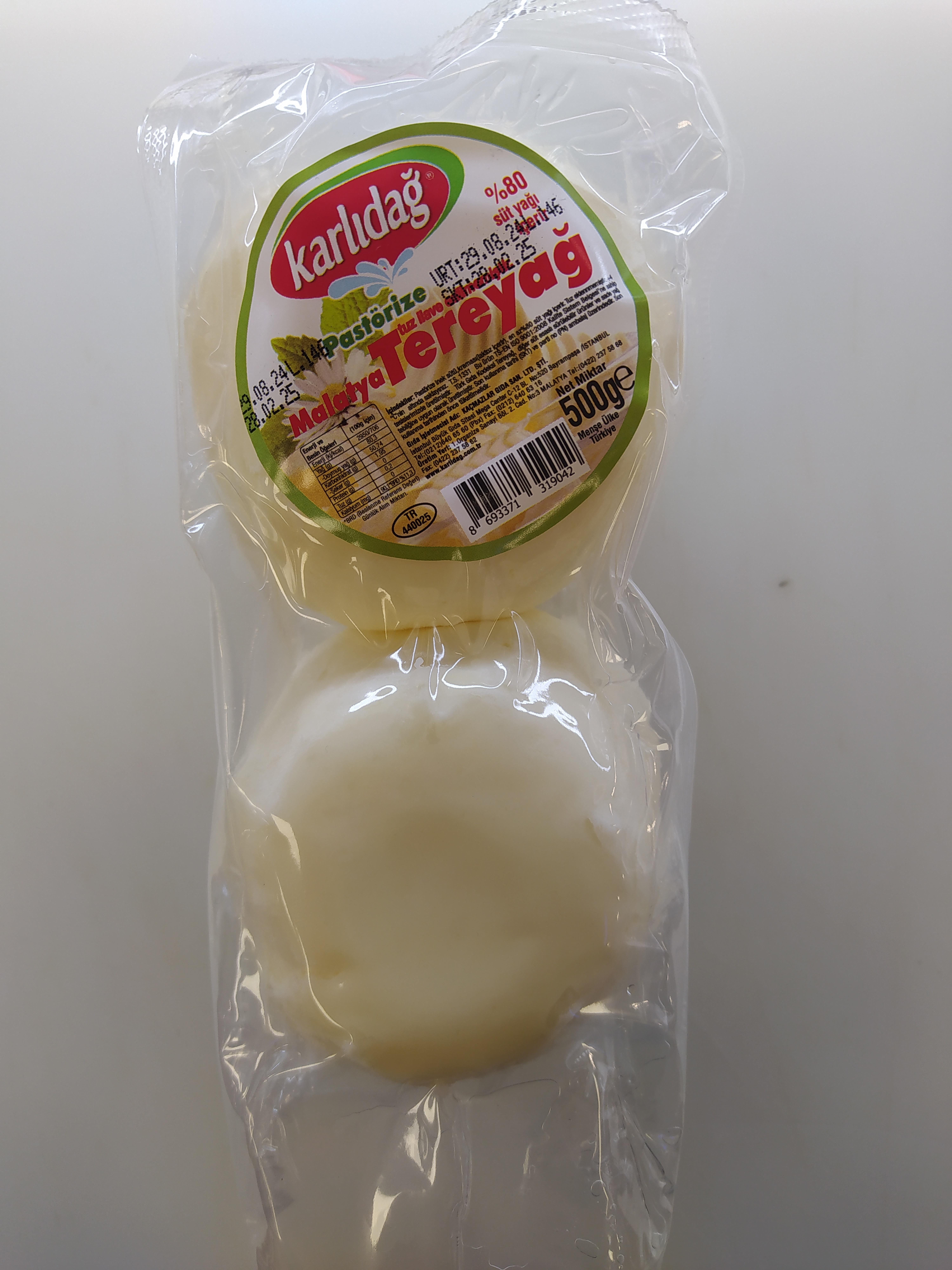 KARLIDAĞ TEREYAĞ TUZSUZ 500GR VAK. 
