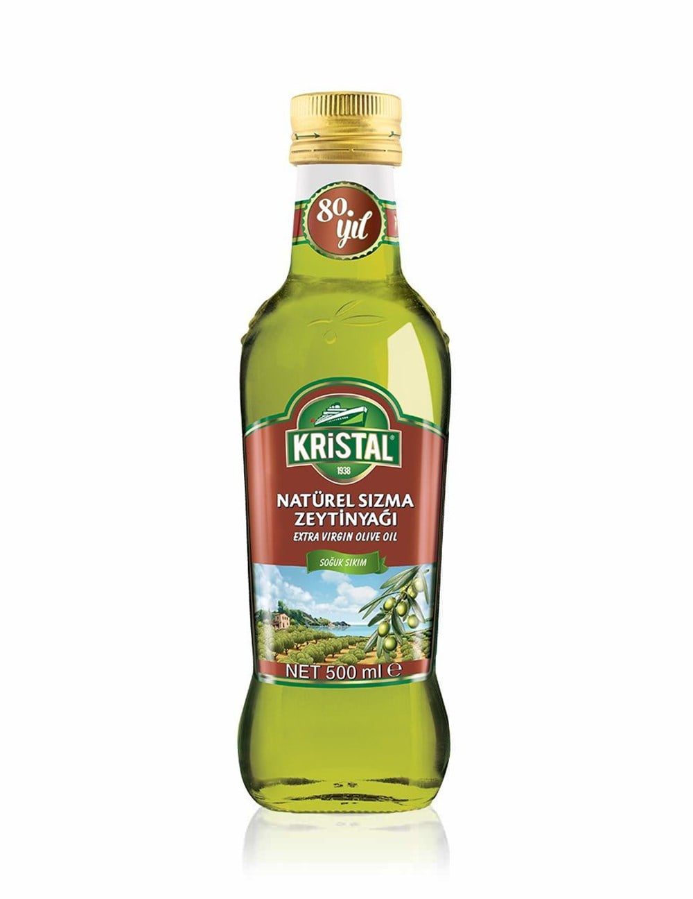 KRİSTAL DOLGUN SIZMA ZEYTİNYAĞI 500 ML CAM