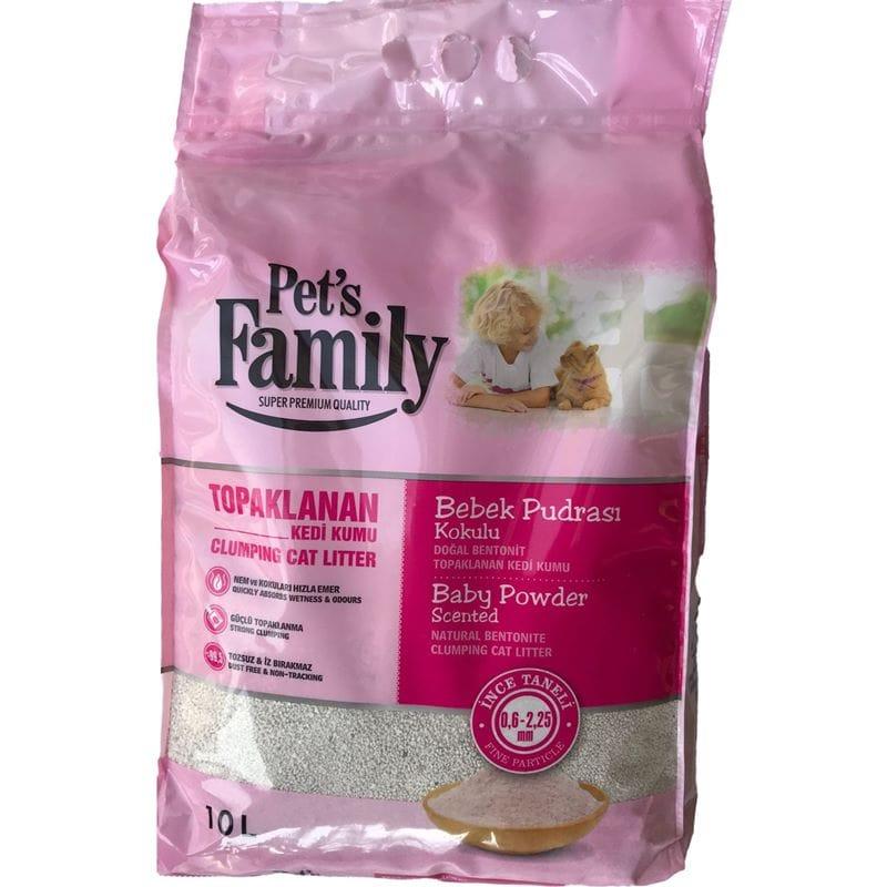 PETS FAMİLY KEDİ KUMU BEBEK PUDRASI KOKULU 10 LT