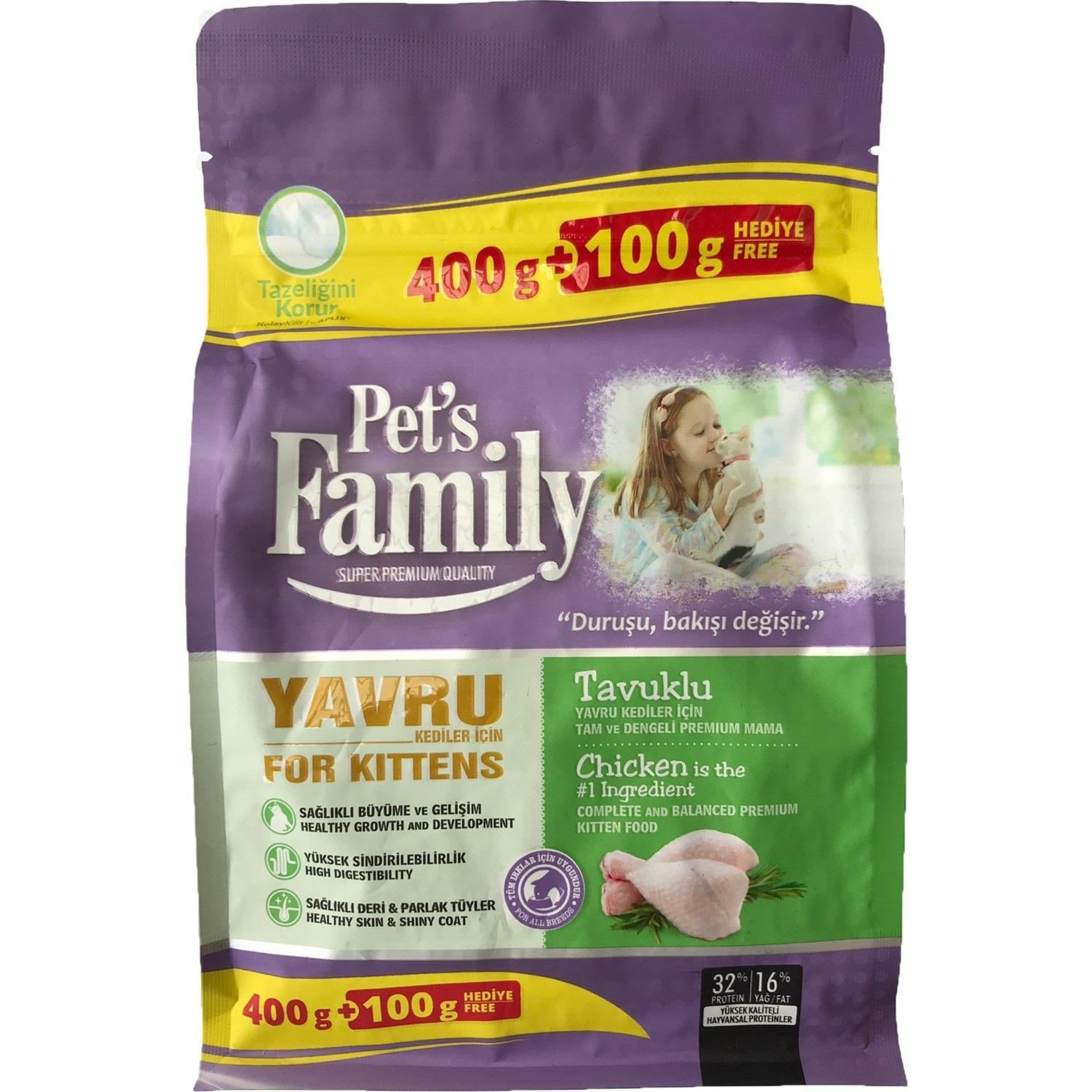 PETS FAMİLY TAVUKLU YAVRU KEDİ MAMASI 400 GR