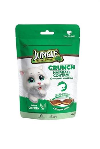 JUNGLE TAVUK 60 GR CRUNCH KEDİ ÖDÜL TÜY YUM.KONT.