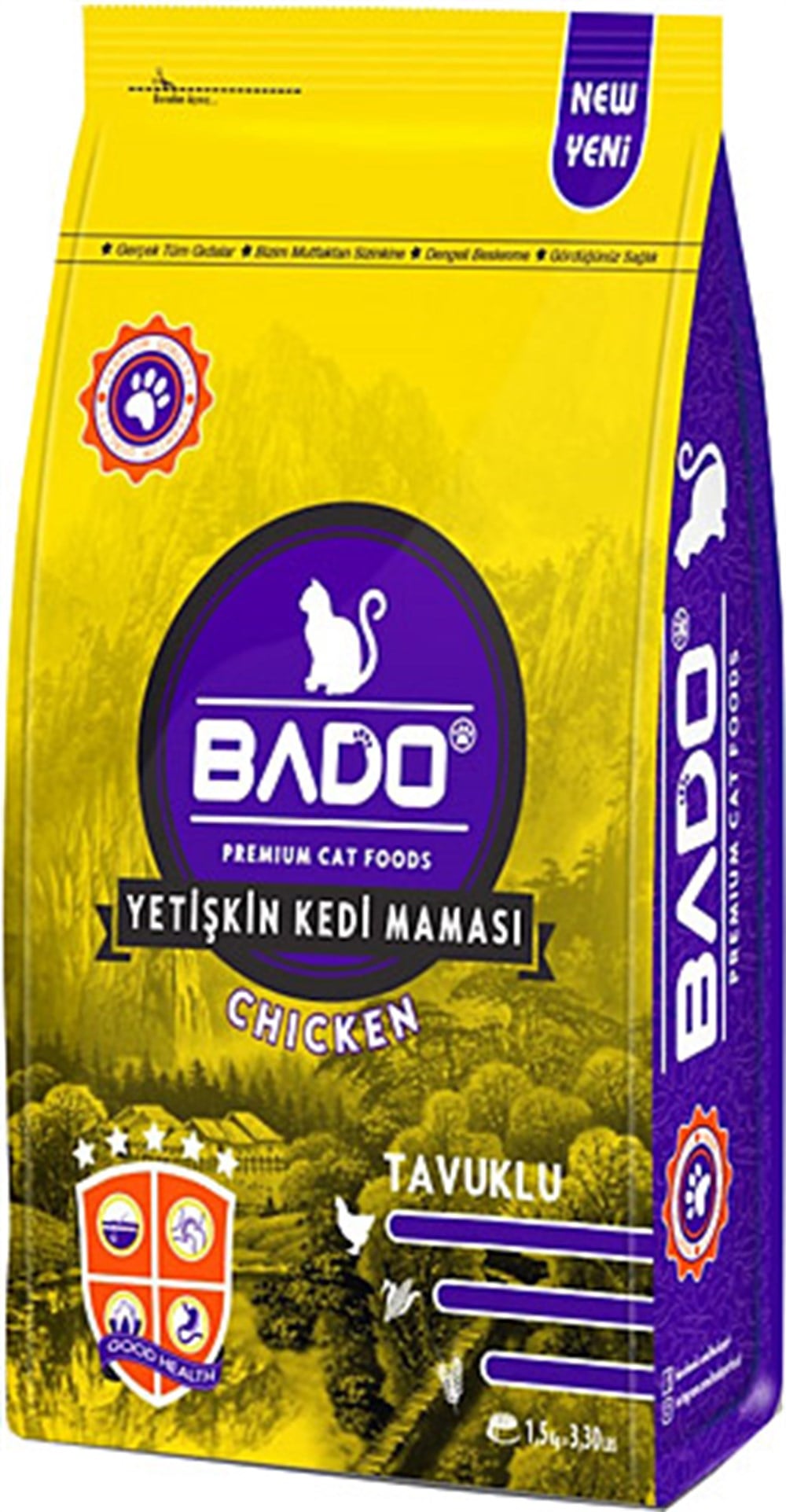 BADO YET.KEDİ MAMASI 1.5 KG TAVUKLU