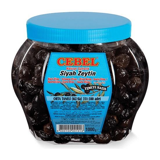 CEBEL SİYAH ZEYTİN 1000 GR ORTA TANE 351-380