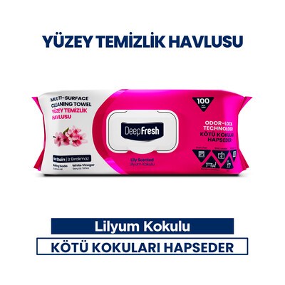 DEEPFRESH YÜZEY TEMİZLEME HAVLUSU 100 LÜ LİLYUM