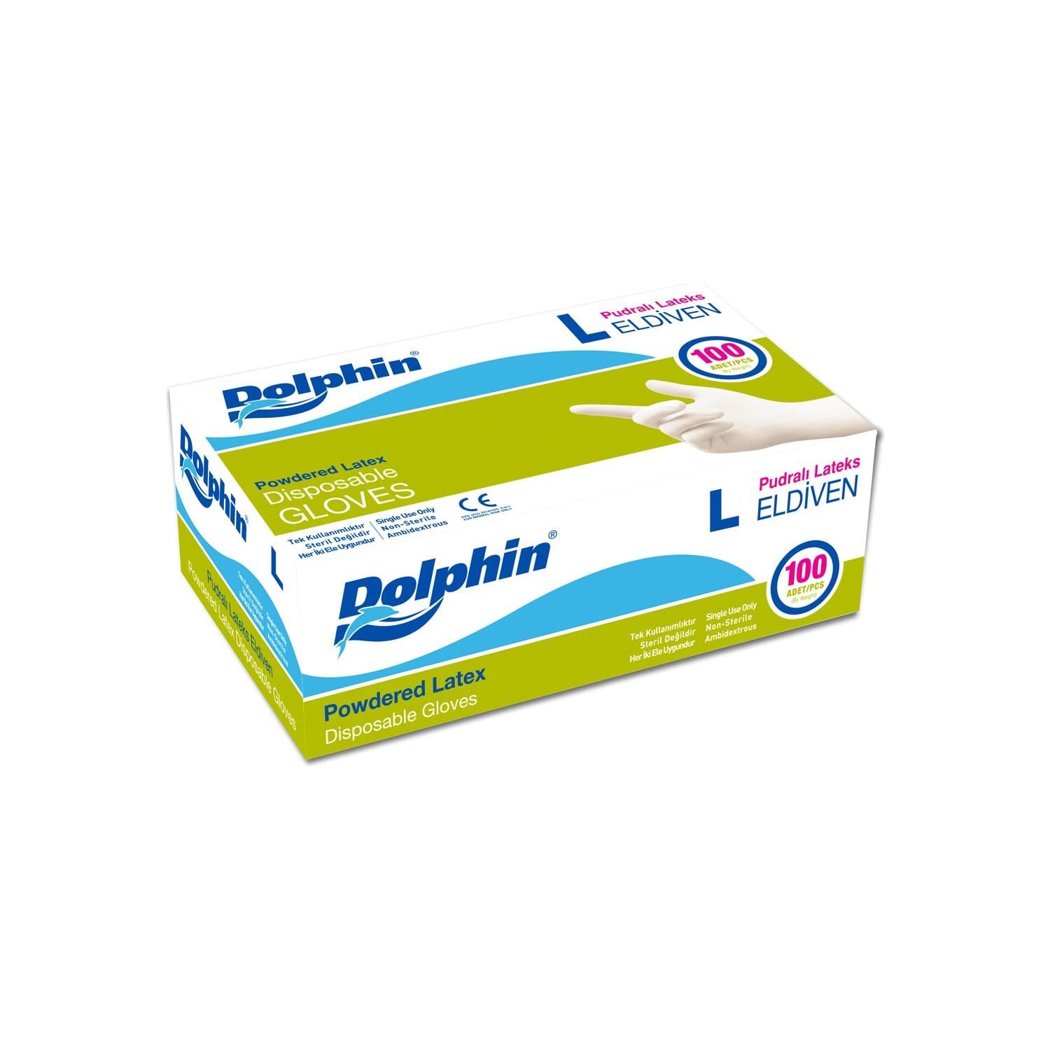 DOLPHİN PUDRALI ELDİVEN BYZ L 100 LÜ