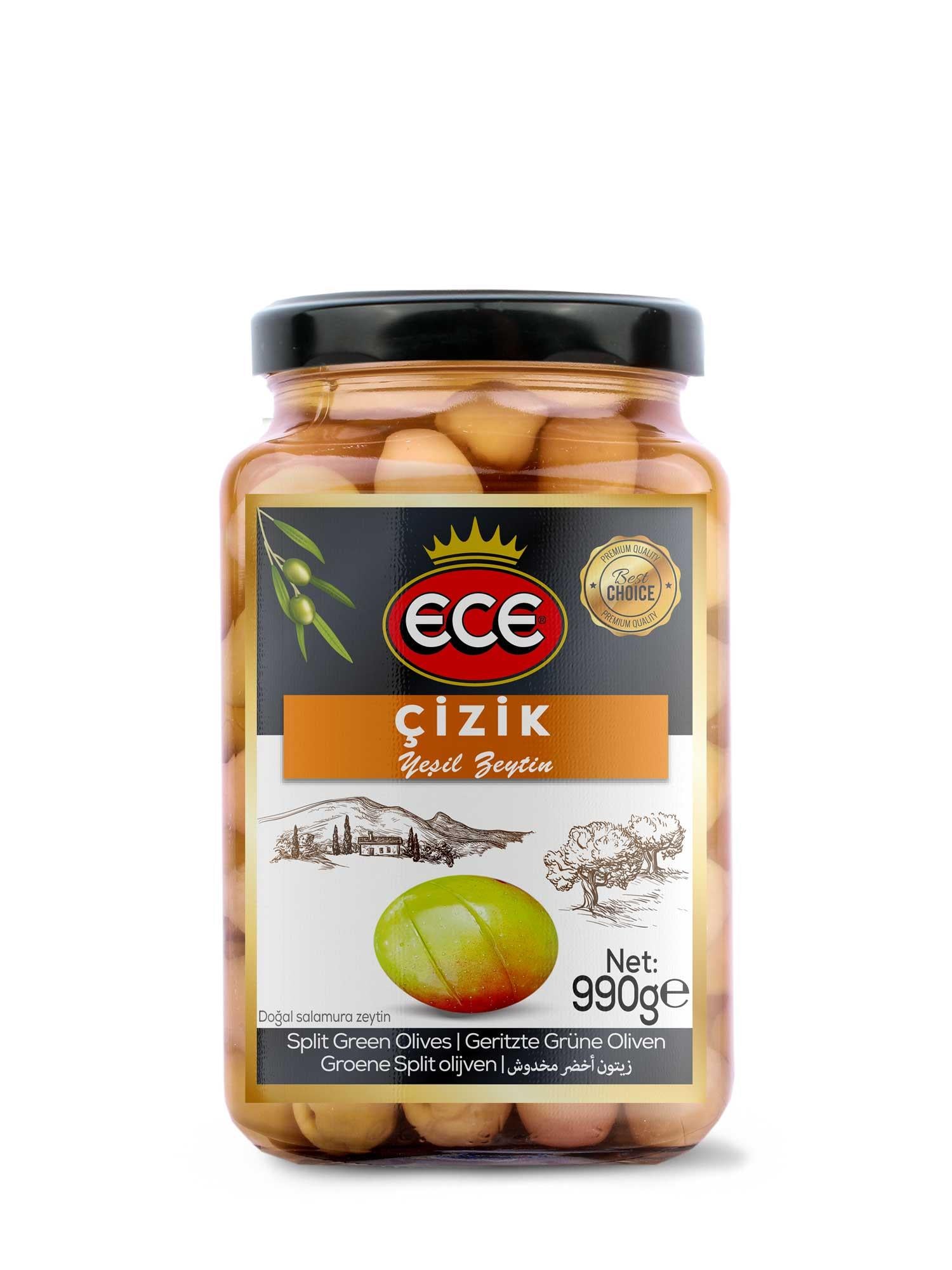 ECE YEŞİL ZEYTİN 550 GR ÇİZİK