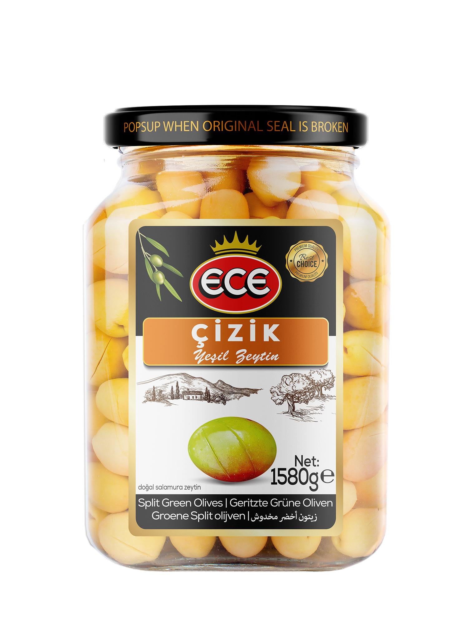 ECE YEŞİL ZEYTİN 900 GR ÇİZİK 