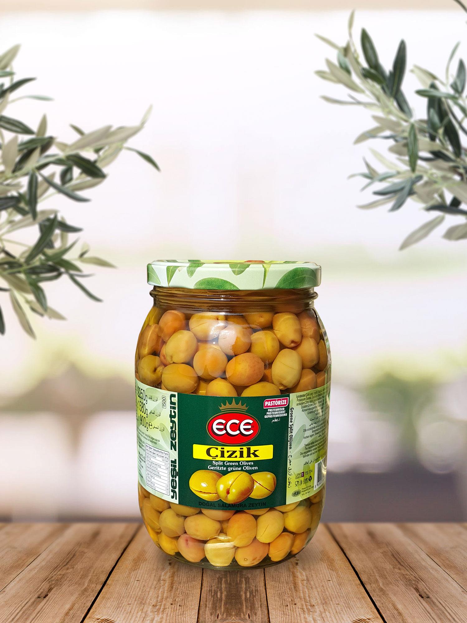 ECE YEŞİL ZEYTİN 900 GR ÇİZİK 