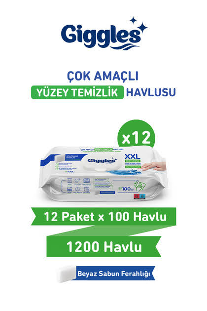 GİGGLES YÜZ TEMİZLEME HAVLUSU 100LÜ XXL BYZ SABUN