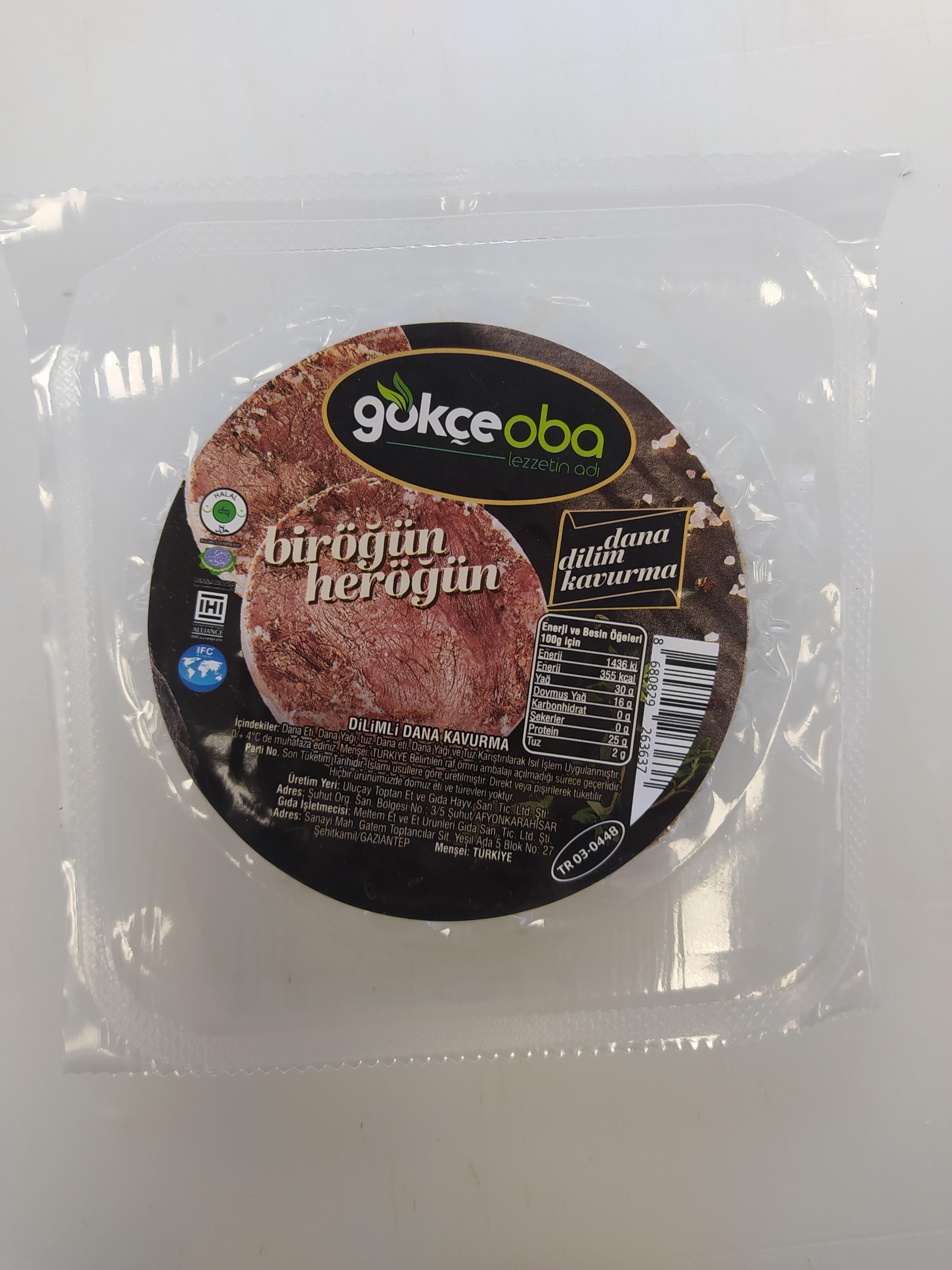 Dilim GÖKÇEOBA DİLİM KAVURMA 100 GR