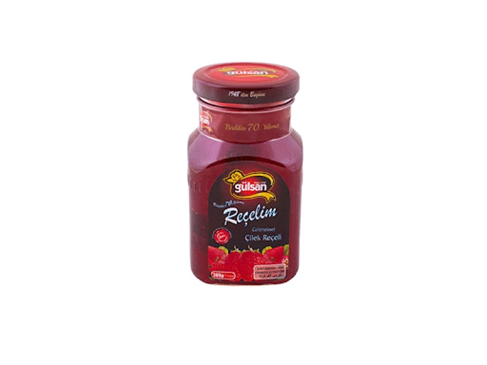 GÜLSAN REÇEL 380 GR ÇİLEK CAM KAV.