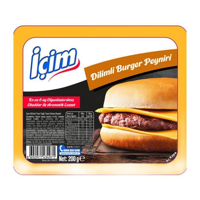 İÇİM DİLİMLİ BURGER PEYNİRİ 200 GR 