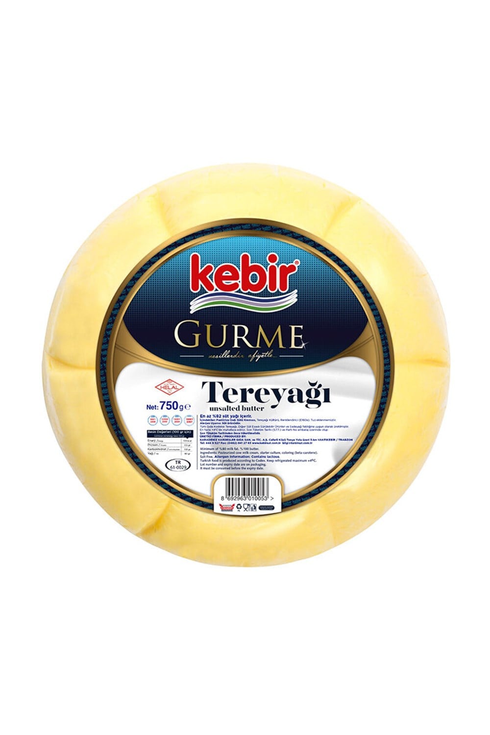 KEBİR TEREYAĞI GURME 750 GR TUZSUZ 