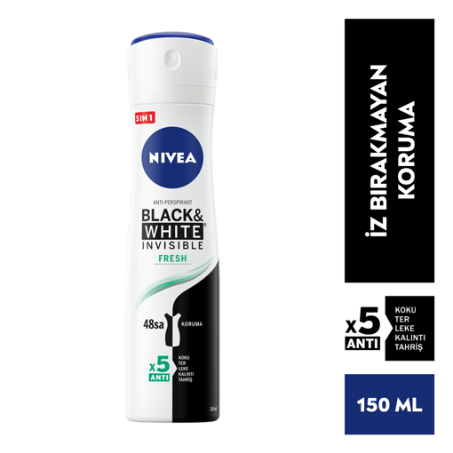 NİVEA DEO BAYAN 150 ML BLACK WHİTE CLEAR 