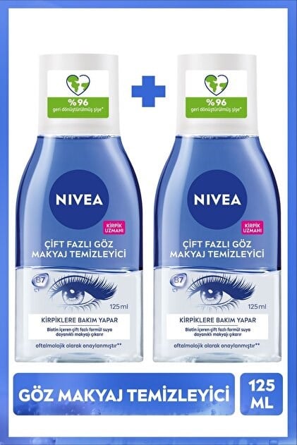 NİVEA GÖZ MAKYAJ TEMİZLEME SUYU 125ML+125ML 