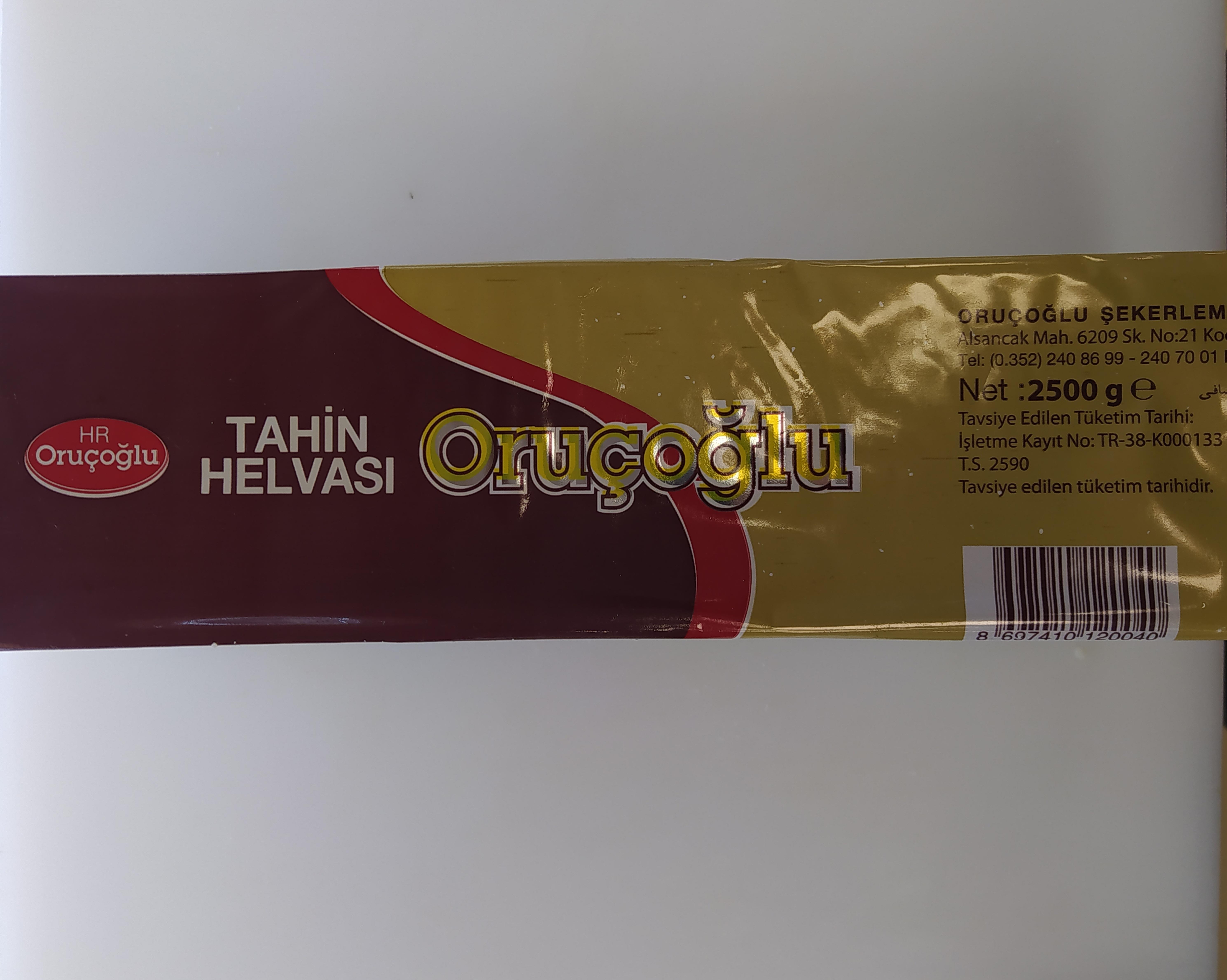 ORUÇOĞLU HELVA KAKAOLU 2500 GR BLOK