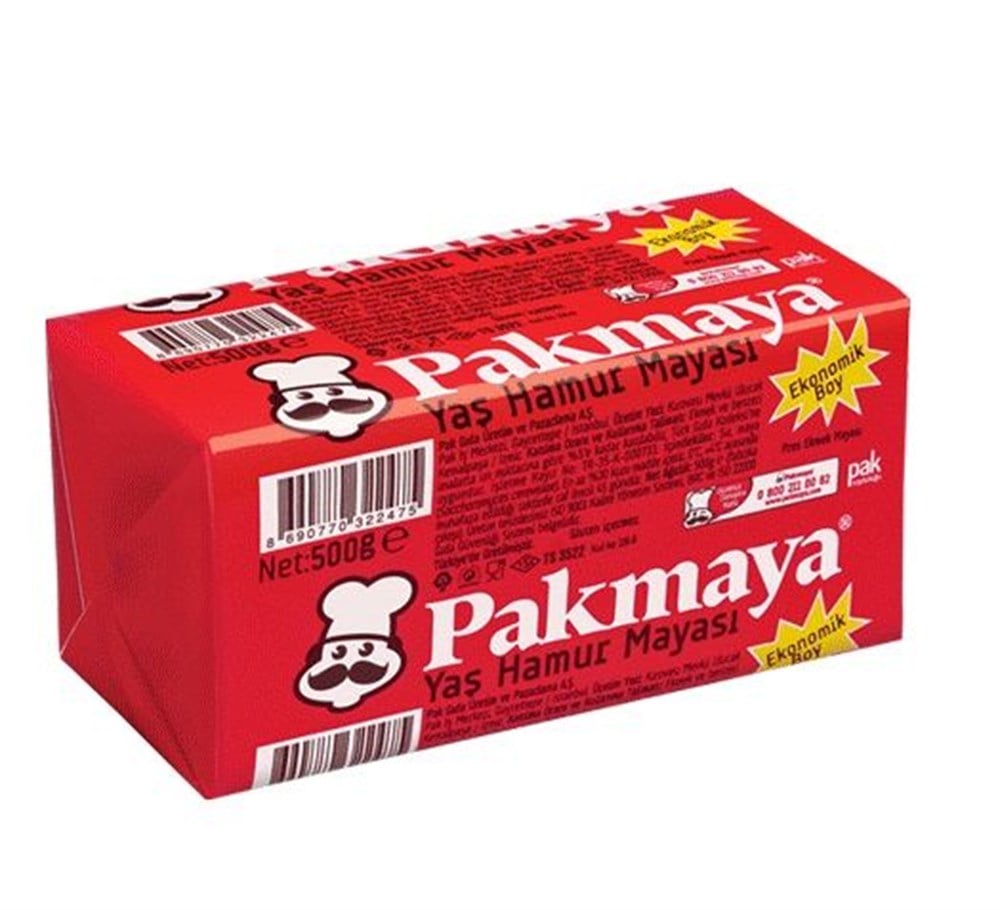 PAKMAYA YAŞ HAMUR MAYASI 500 GR *24