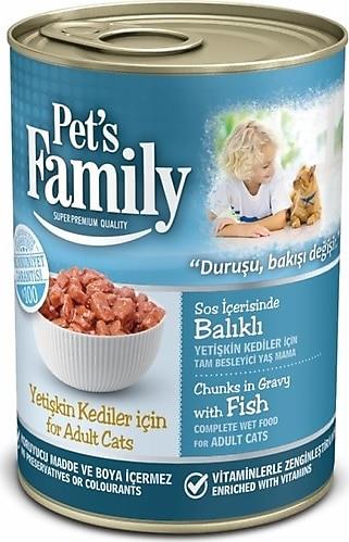 PETS FAMİLY YETİŞ.KEDİ MAMASI 400GR KONS.BALIKLI