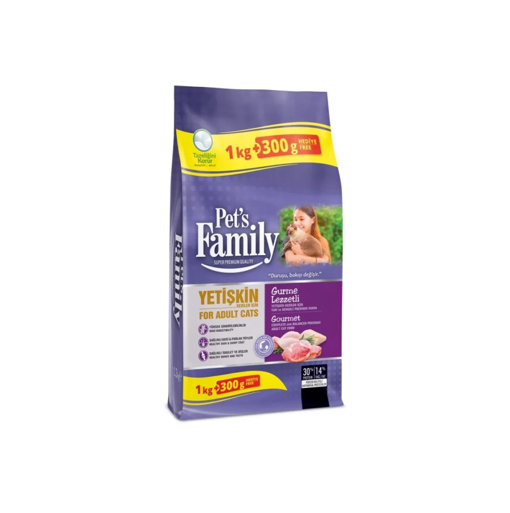 PETS FAMİLY YETİŞKİN KEDİ MAMASI 1000 GR GURME