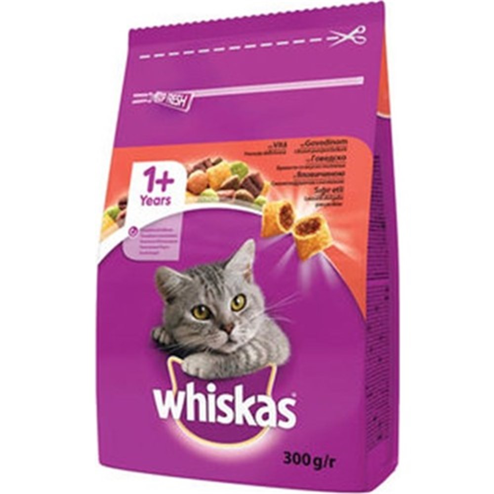 WHİSKAS KEDİ MAMASI 300GR SIĞIRLI