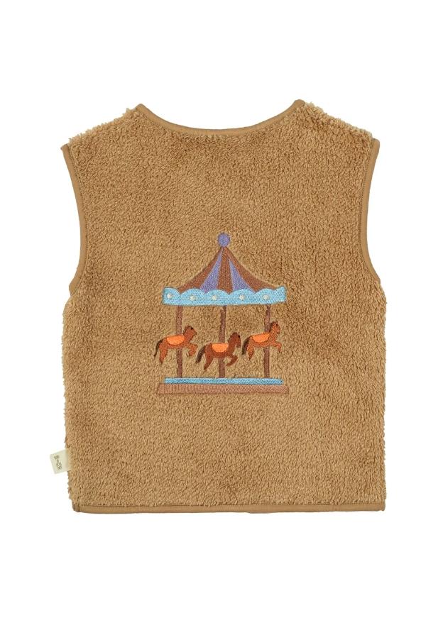 Carousel Peluş Yelek - Karamel