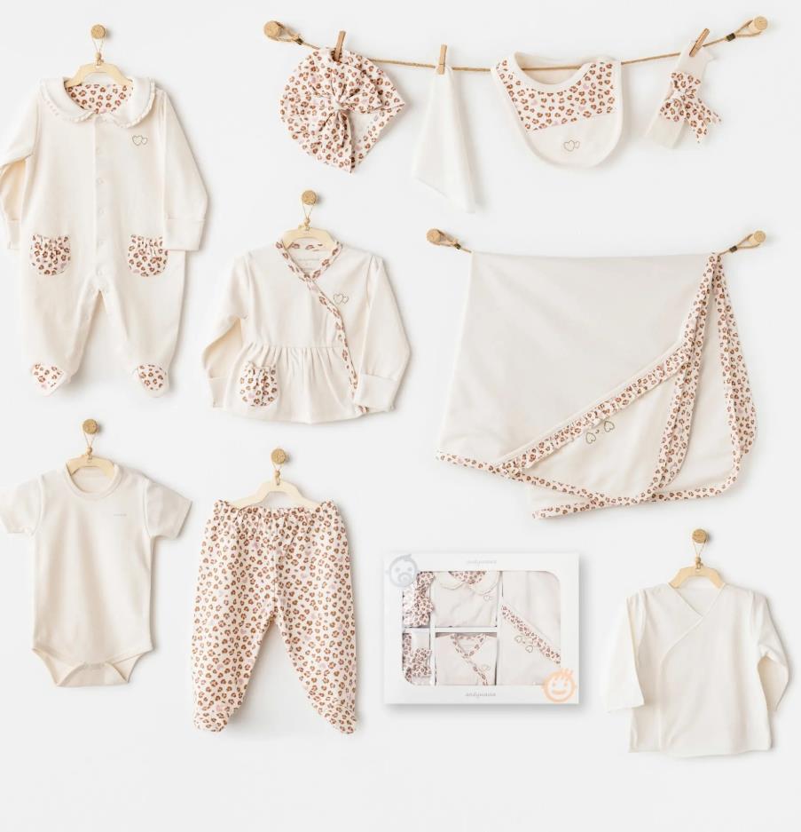 AC26231 BEBEK HASTANE ÇIKIŞI 10 PCS NEWBORN SET LITTLE LEOPARD