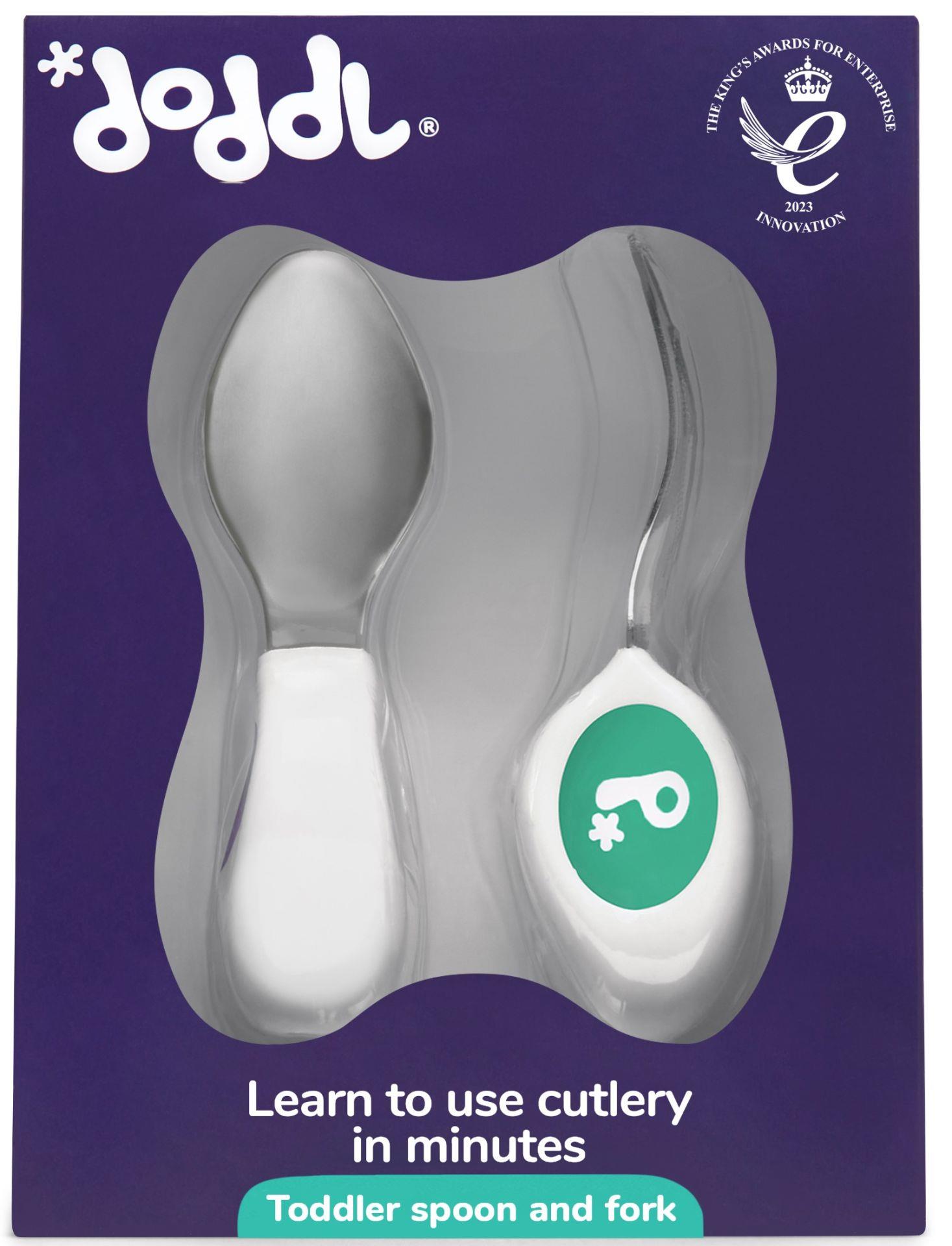 Doddl Çocuklar İçin Çatal Kaşık Seti 1-5 Yaş - Aqua