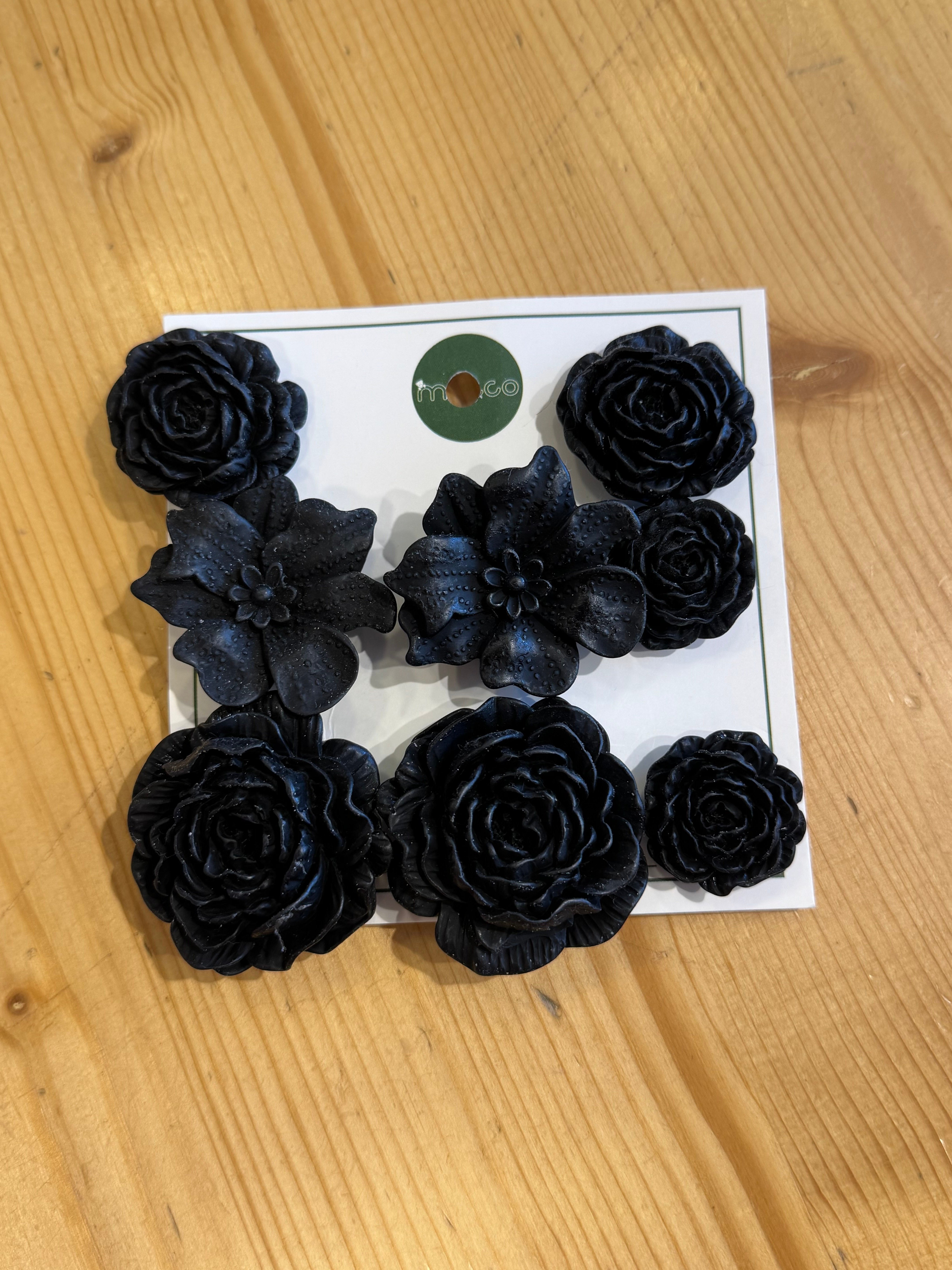 Jibbitz 8li set Siyah Gül