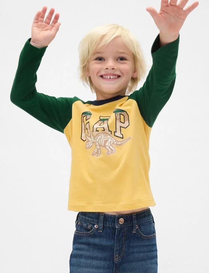 Erkek Bebek | Gap Logo Grafik Uzun Kol T-Shirt - Sarı