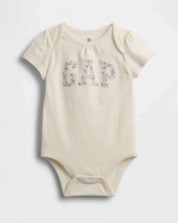 Kız Bebek |Bebek | Organik Pamuk Floral Logo Bodysuit