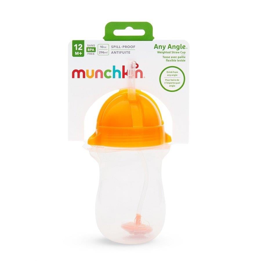 Munchkin Tıklama Kilitli Uçlu Pipetli Alıştırma Bardağı, 12ay+, 296ml,Turuncul