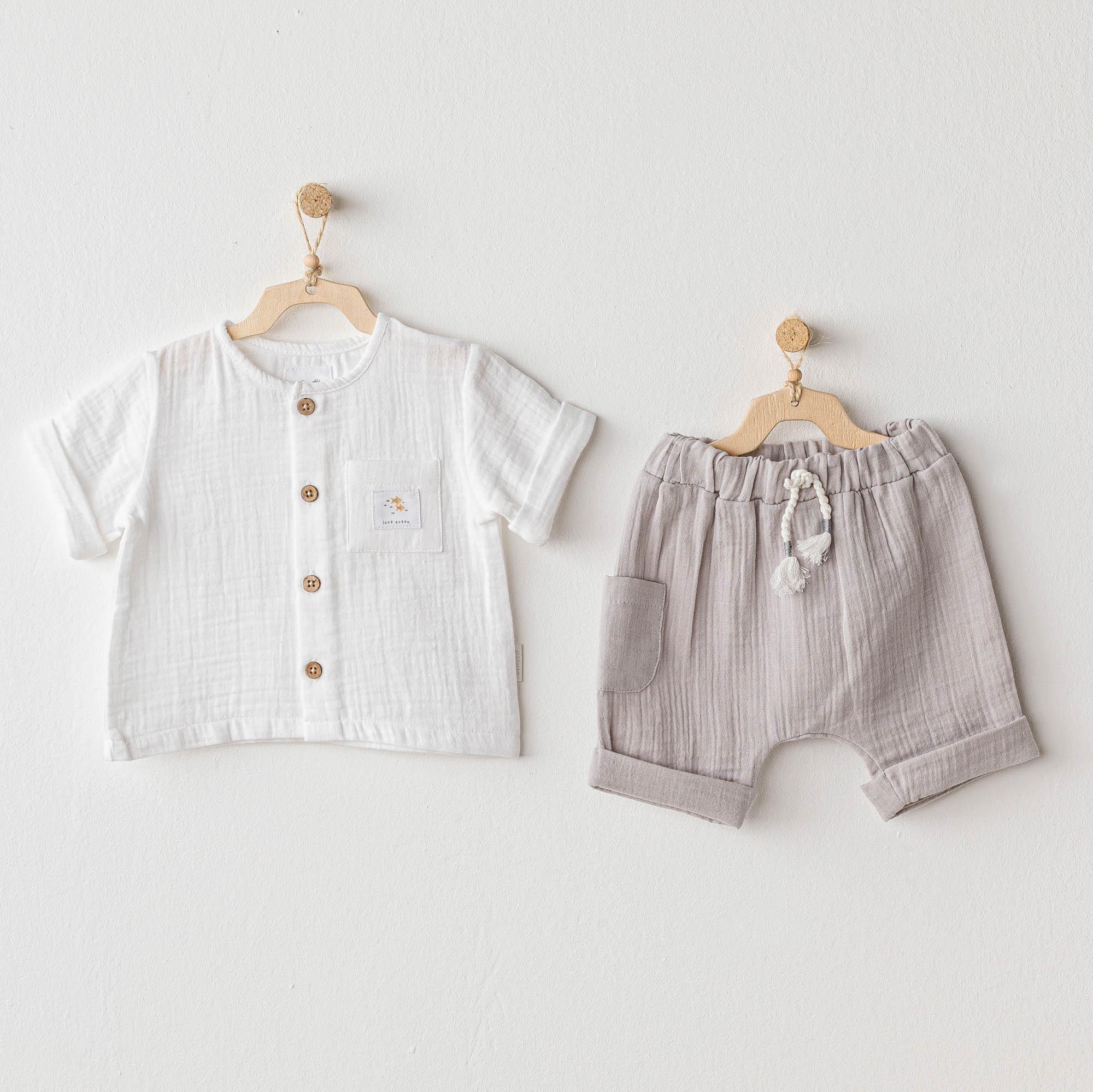 AC25617 BEBEK TAKIM 2 PCS SET OCEAN IS MY HAPPY PLACE 