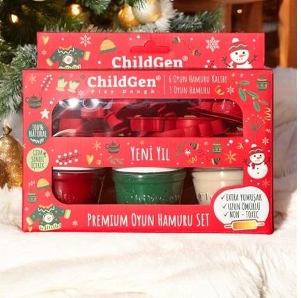 ChildGen Doğal Oyun Hamuru - Mini Premium Yeni Yıl Seti