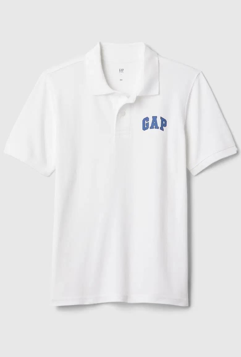Erkek Çocuk | Gap Logo Pique Polo T-Shirt - Beyaz