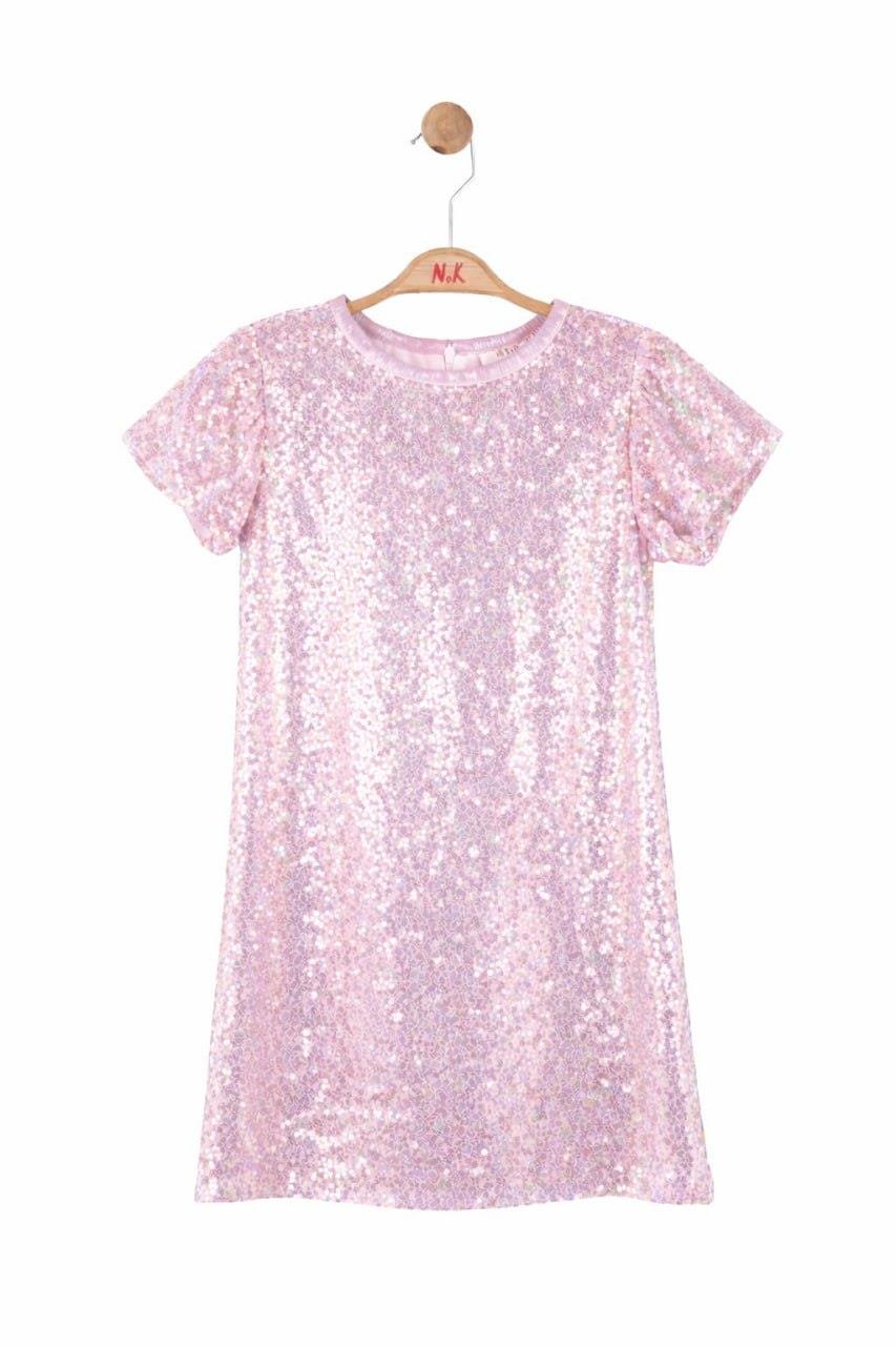 Payetli Elbise - Pembe