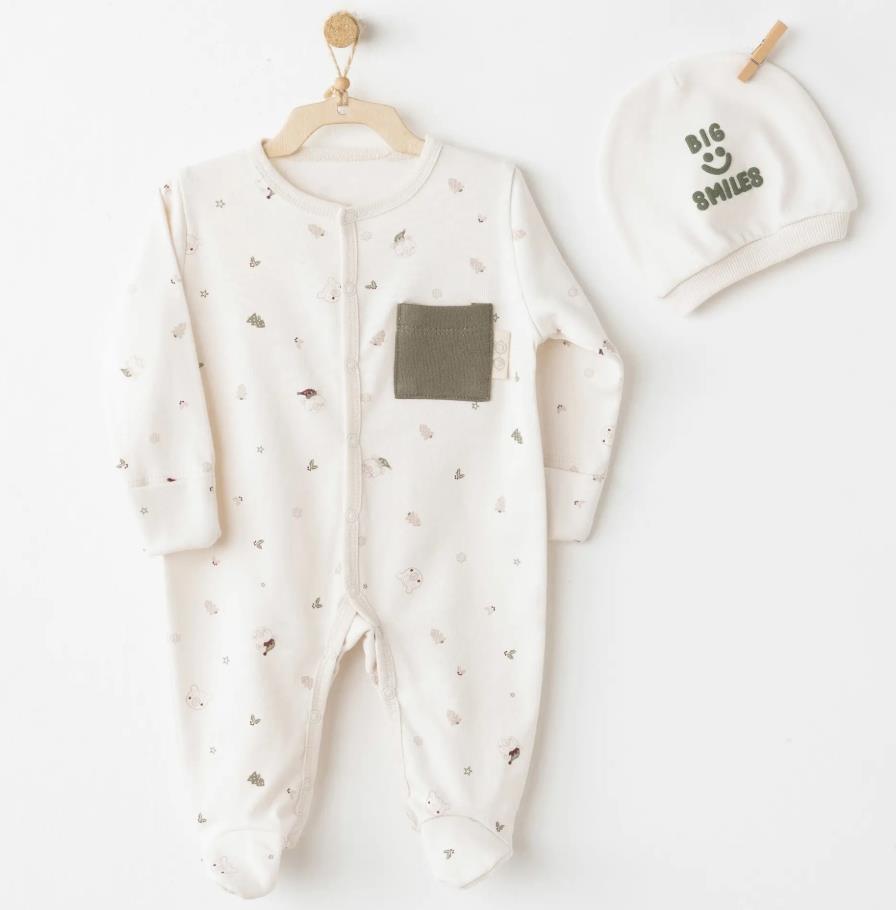 AC26191 BEBEK TULUM TAKIM ROMPER HAT SET MY 1 ST WARDROBE