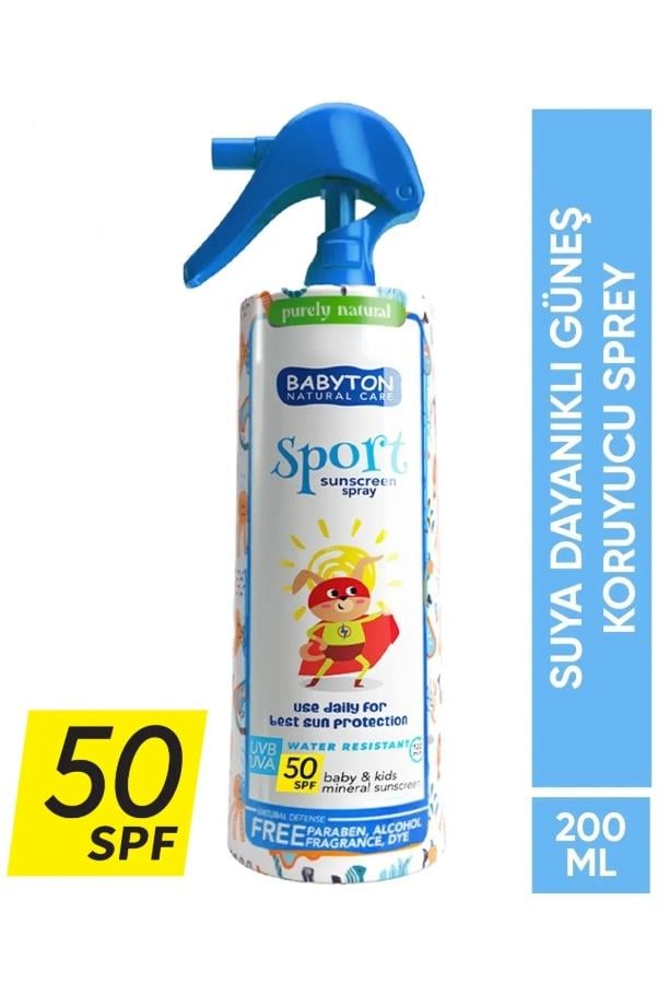 BABYTON SUYA DAYANIKLI GÜNEŞ SPREY 50 SPF 200 ML