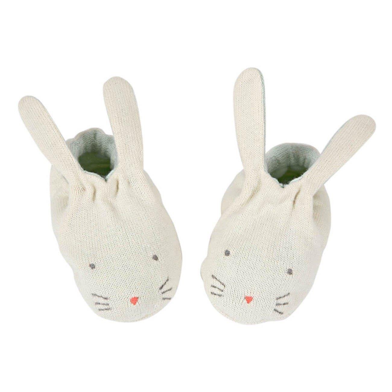 Meri Meri - Mint Bunny Baby Booties - Mint Tavşanlı Bebek Patiği