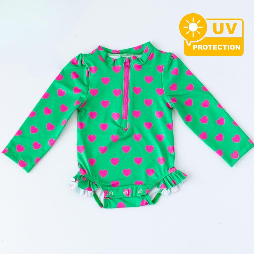  Önden Fermuarlı - Alttan Çıtçıtlı Mayo Green Love