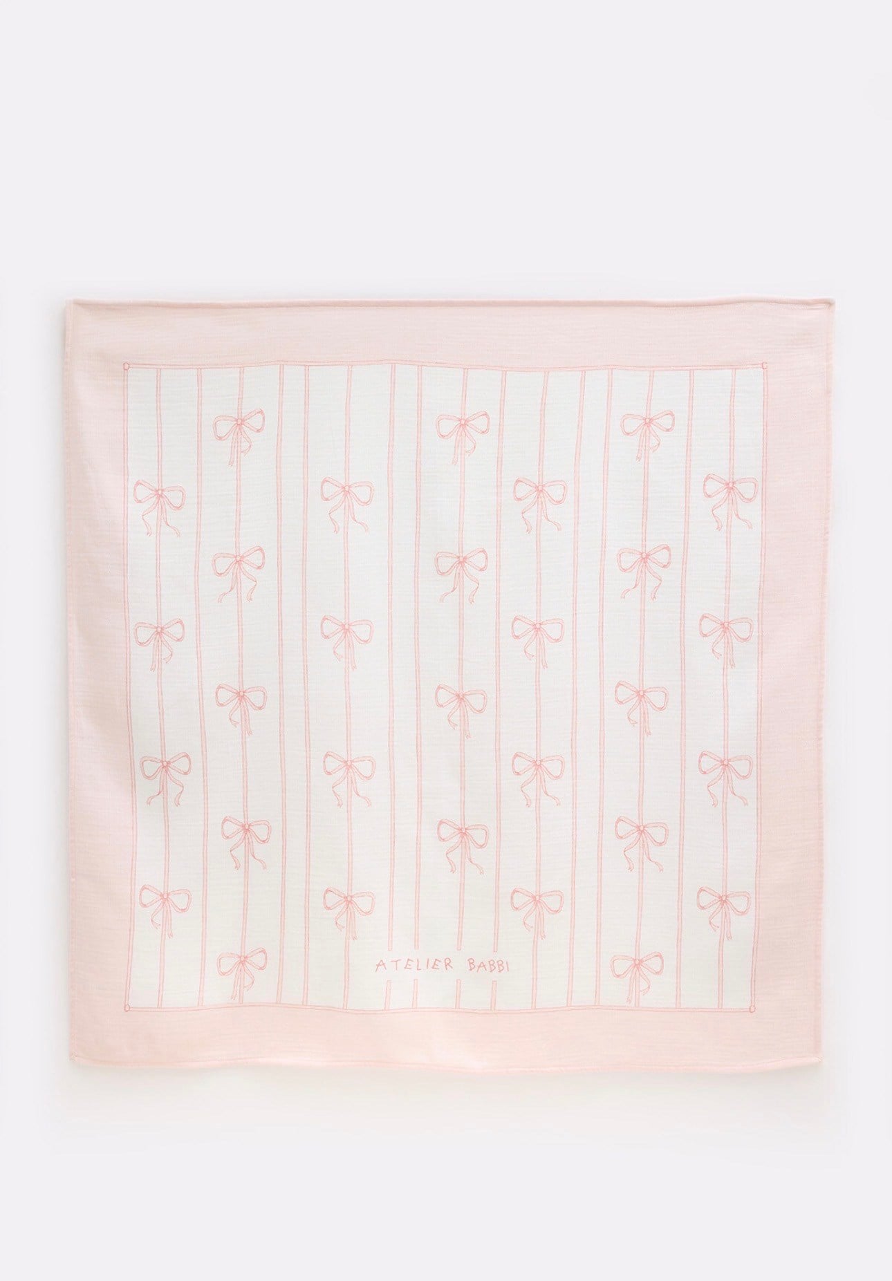 Çift Katlı Müslin Bebek Örtüsü -  Kurdele / Pembe 70x70cm