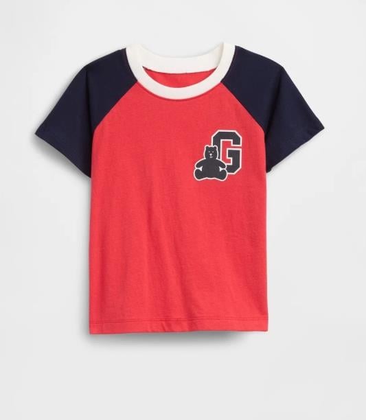 Erkek Bebek | Colorblock Brannan Bear Grafik Baskılı T-Shirt Kırmızı