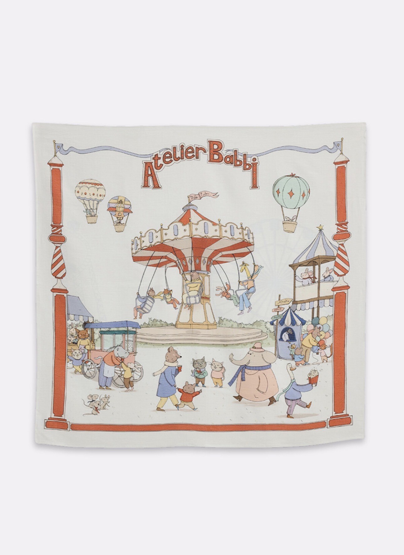 Çift Katlı Müslin Bebek Örtüsü - Funfair 70x70cm